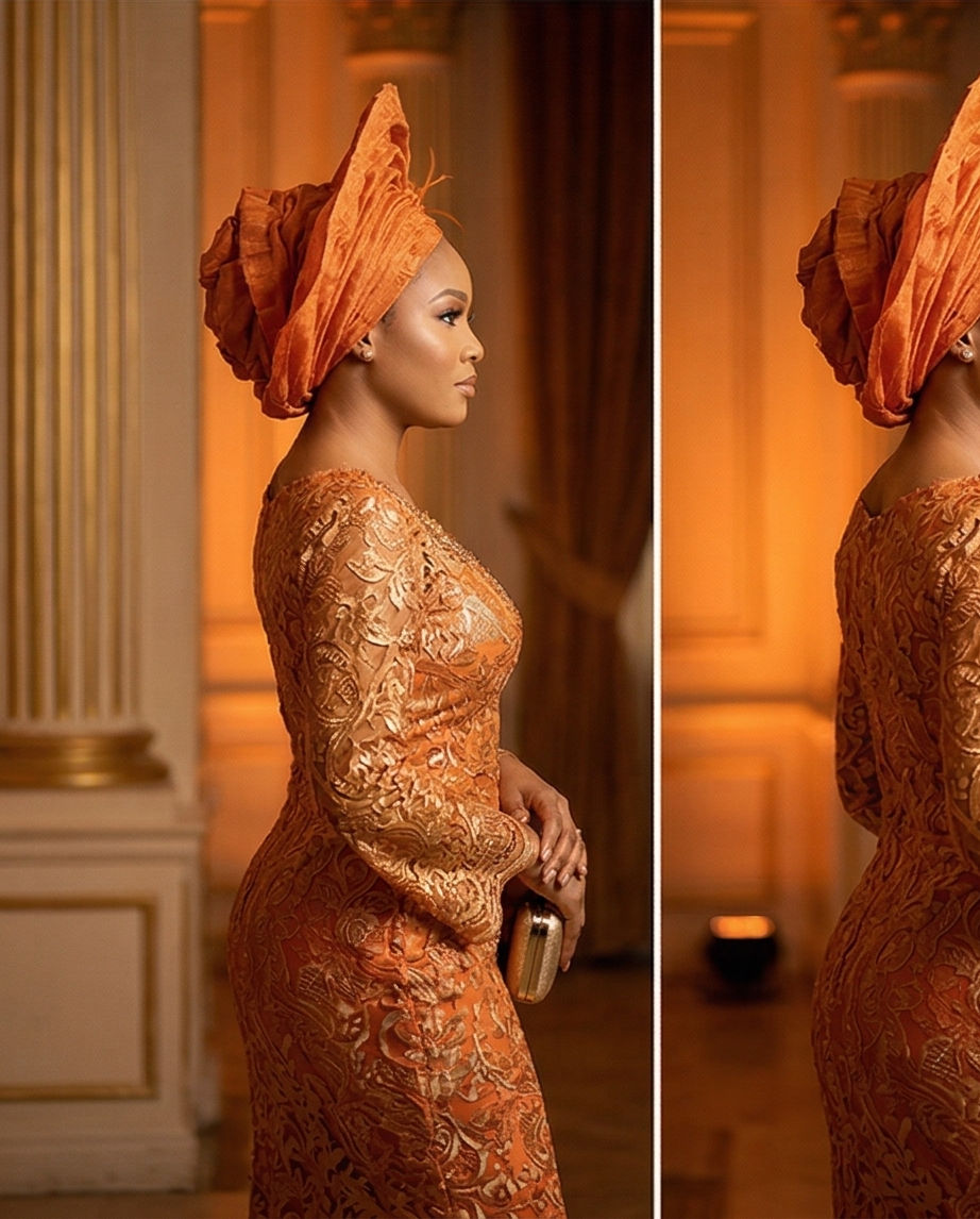 Thumbnail: Gorgeous Aso Oke Auto Gele, New Bride  head Tie , Rich Aunty Headgear