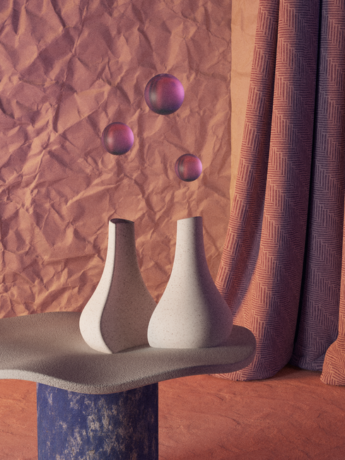 Siamese Vases On A Sheet