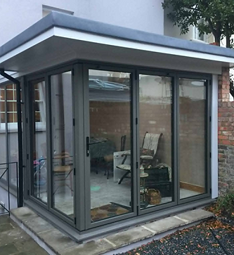 Aluminium corner bi-fold doors, 4 colours, Custom sizes, fast manufacturing and delivery from Cheltenham, Gloucestershire