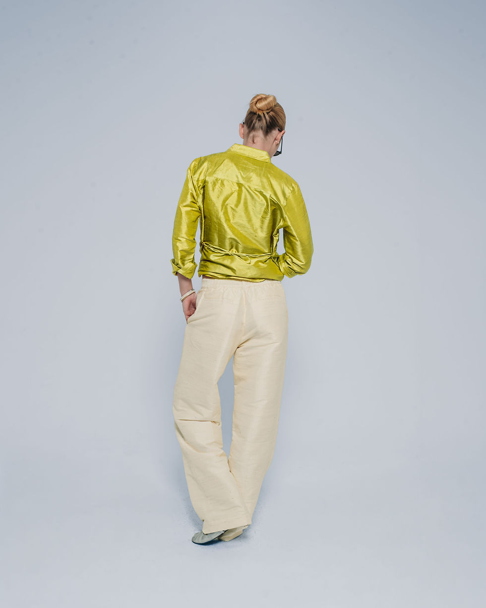 Thumbnail: Silk Dupioni Drawstring Pants