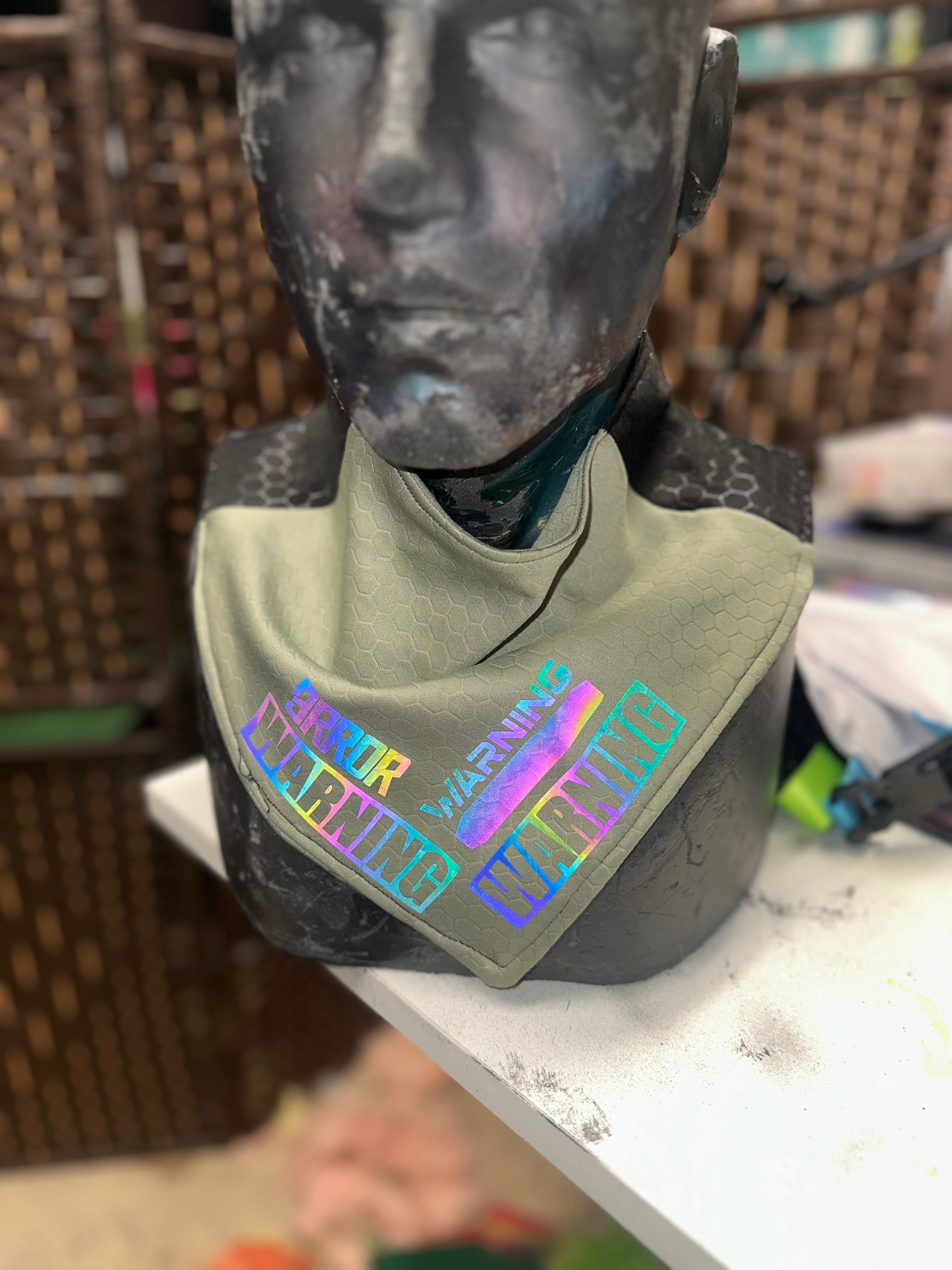 Desert Oil slick Cyberpunk Scarf: Flash Reactive with magnetic buckle 