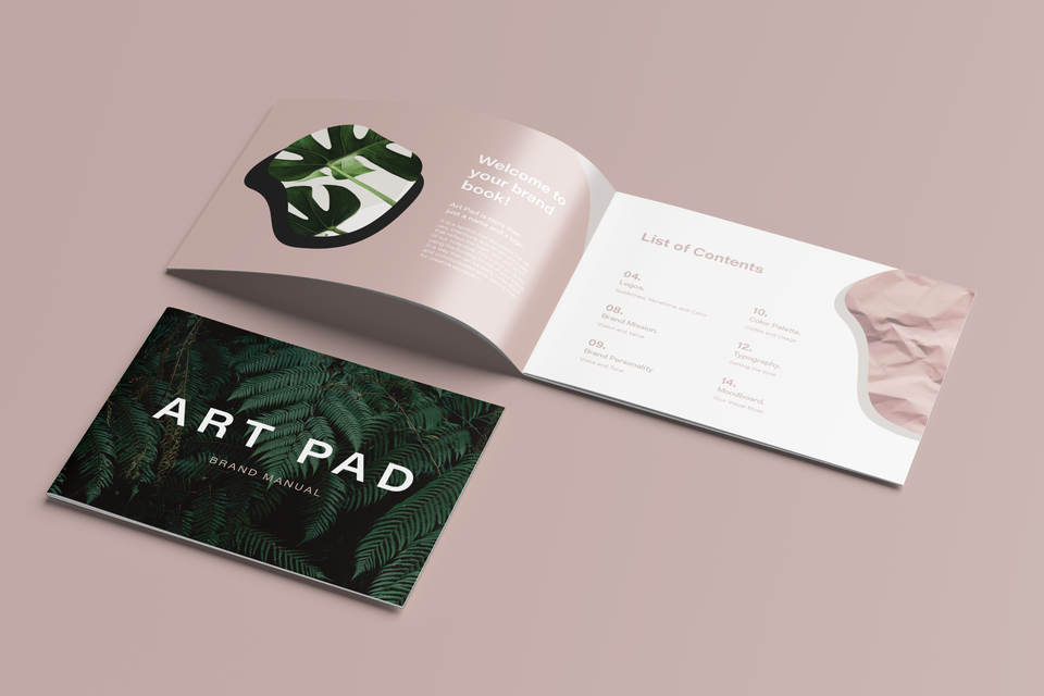 Art Pad brand book guide guidelines magazine rendering mockup branding brand