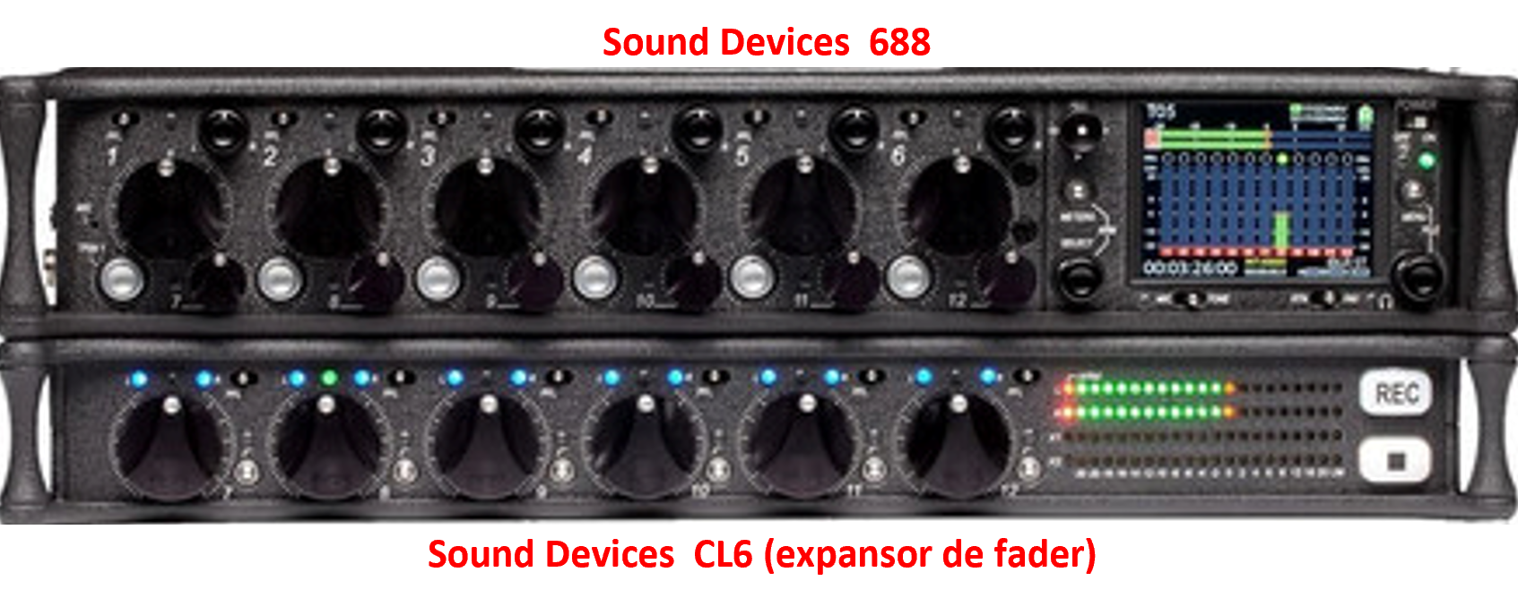 Grabador de audio SOUND DEVICES 688 +Exp. de faders CL6