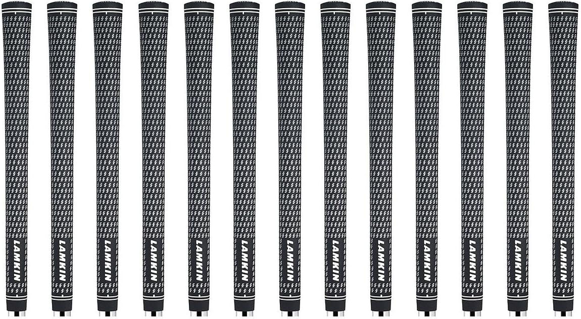 Lamkin Crossline Golf Grip 60R Black White Replacement Grip13-Piece Bundle