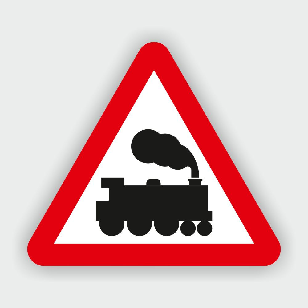 Level Crossing Without Barrier Traffic Sign