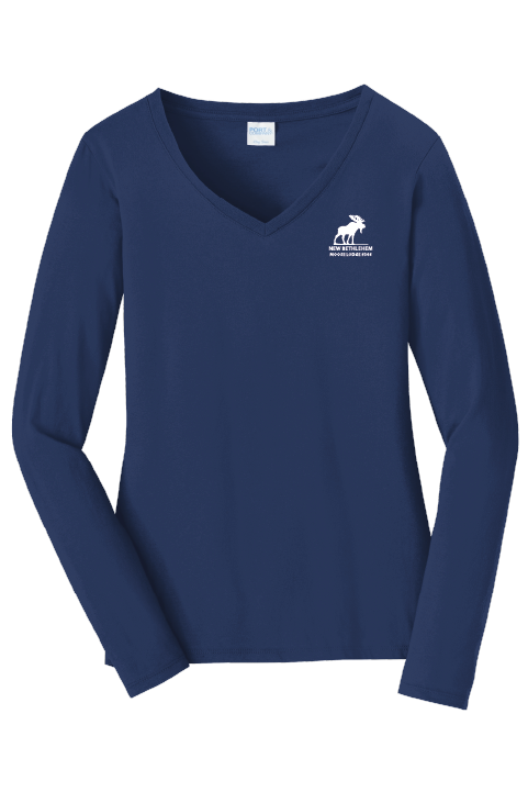 Thumbnail: Moose Lodge #366 Port & Co™ Women's Long Sleeve Fan Favorite™ V-Neck Tee
