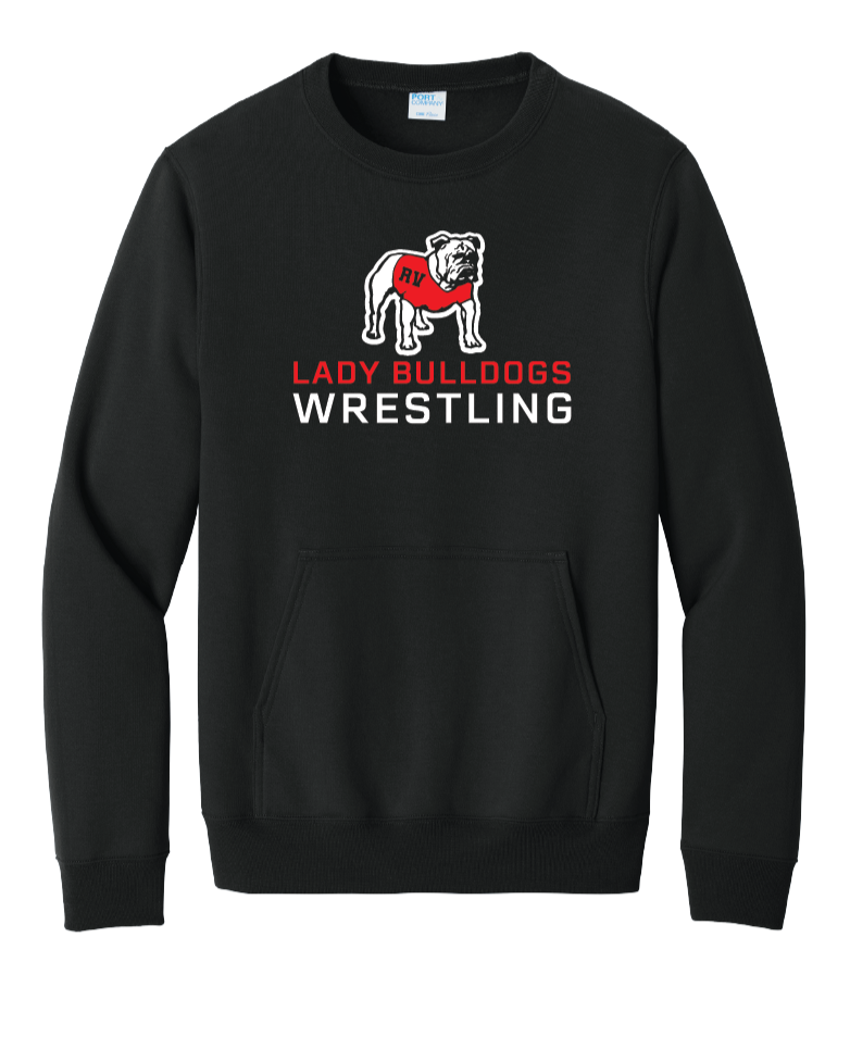 Thumbnail: RV Girls Wrestling "Vintage LOGO" Port & Co™ Fleece Crewneck Pocket Sweatshirt