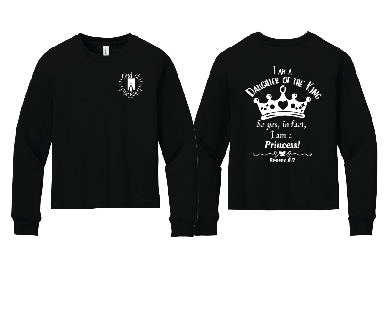 Thumbnail: Grace Com. YOUTH "DAUGHTER OF KING" BELLA+CANVAS 6-Ounce Heavyweight LongSlee