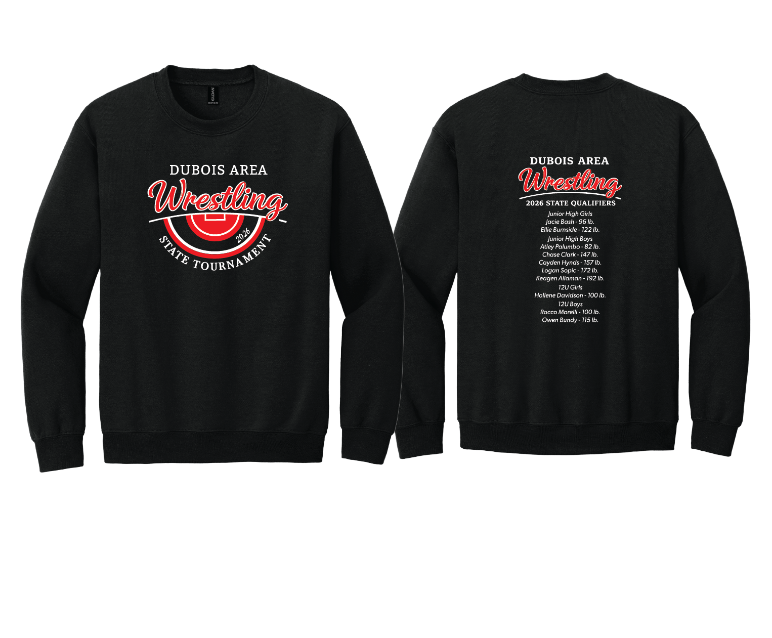 Dubois Jr High Wrestling State 'Vintage" Gildan® Heavy Blend™ Crewneck Sw