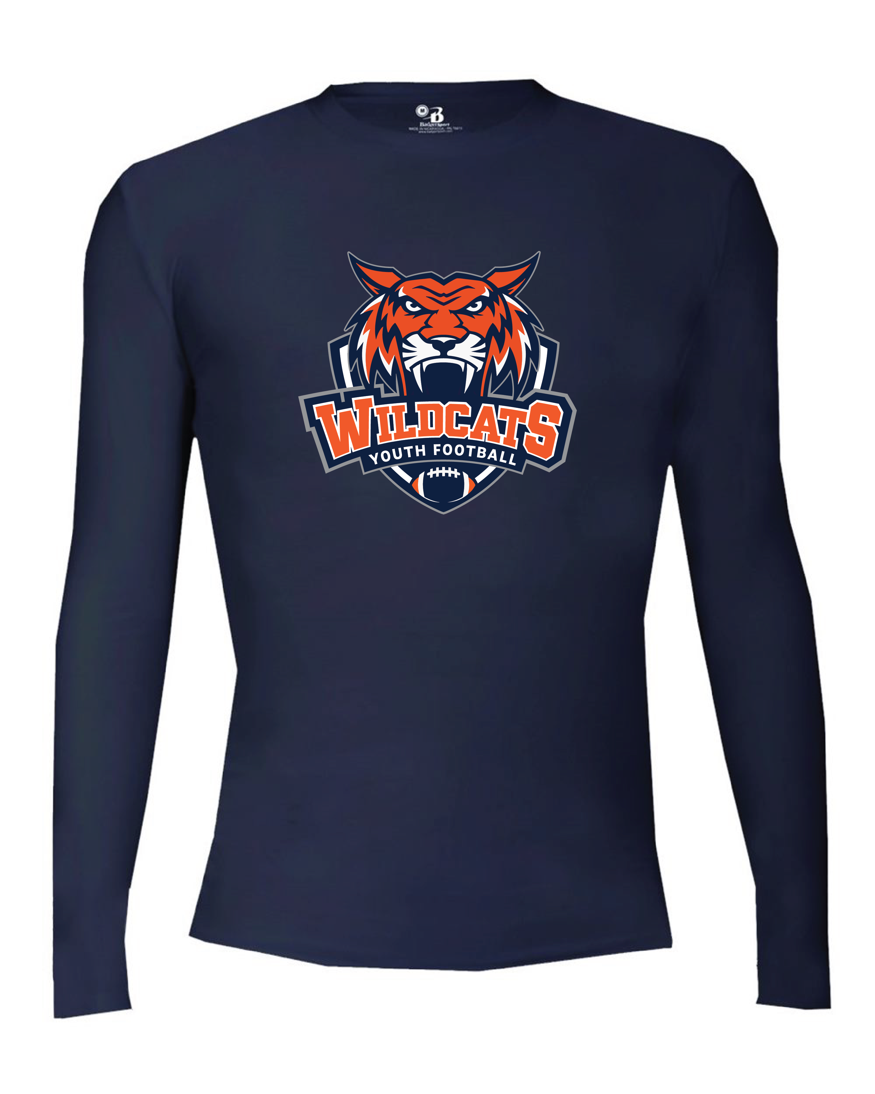 Wildcats Youth Football Pro-Compression Long Sleeve T-Shirt