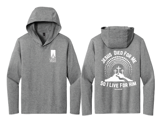 Thumbnail: Grace Community "I LIVE FOR HIM" District® Perfect Tri® Long Sleeve Hoodie