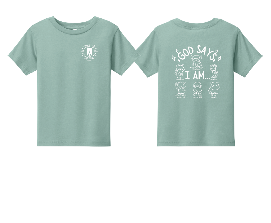 Thumbnail: Grace Community TODDLER"GOD SAYS" BELLA+CANVAS® Toddler Short Sleeve Tee