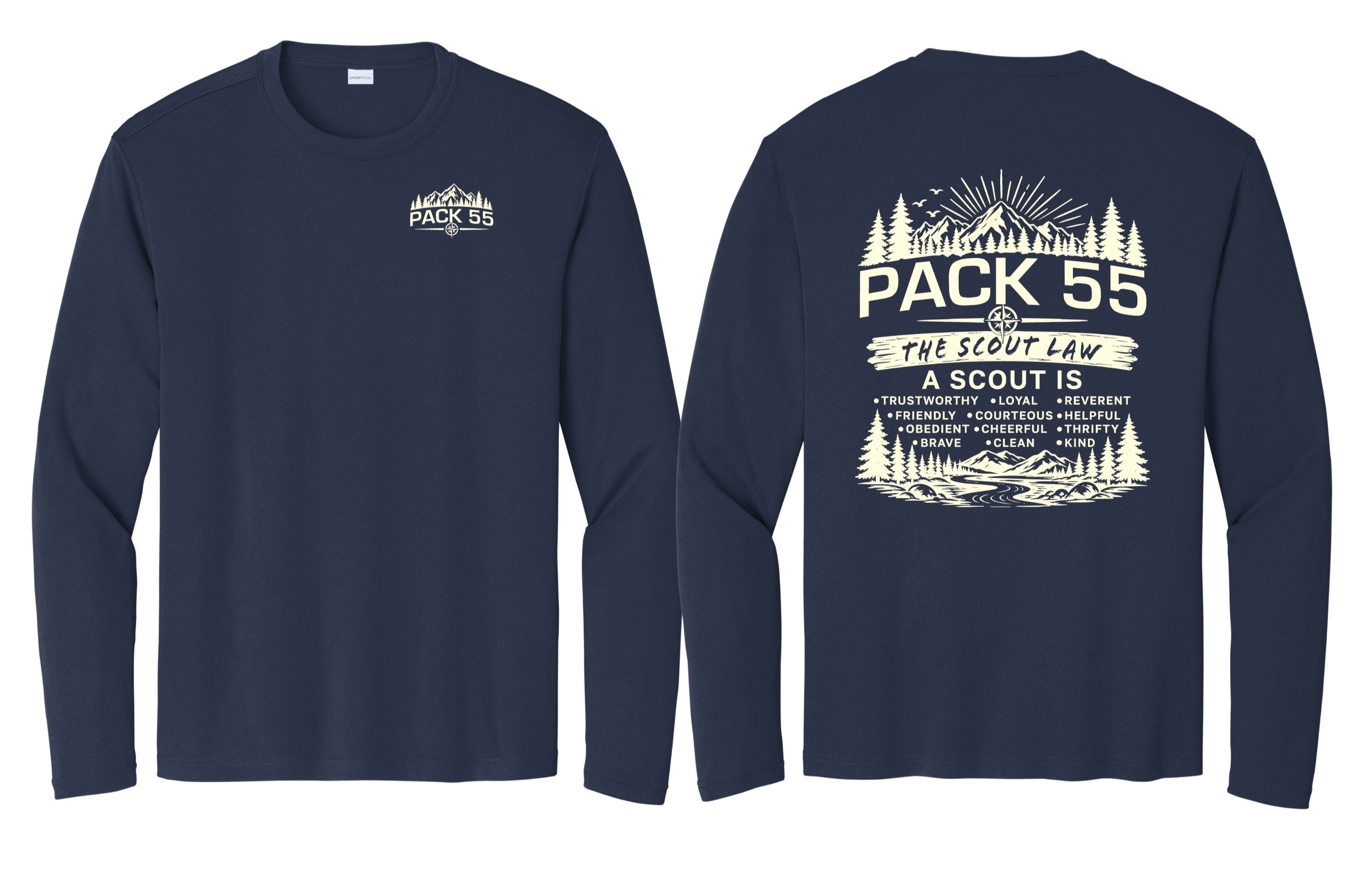 PACK 55 "SCOUTS LAW" Sport-Tek® Long Sleeve PosiCharge® Competitor™ Tee