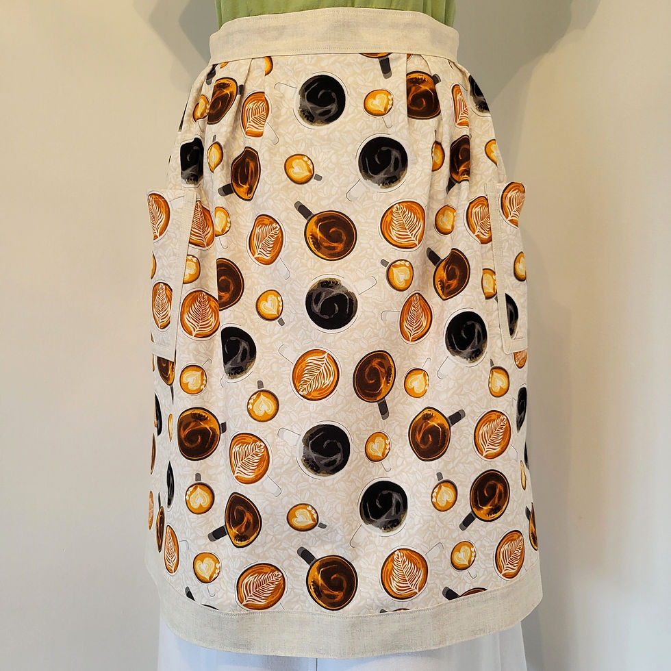 Unlined Apron - Coffee Cups