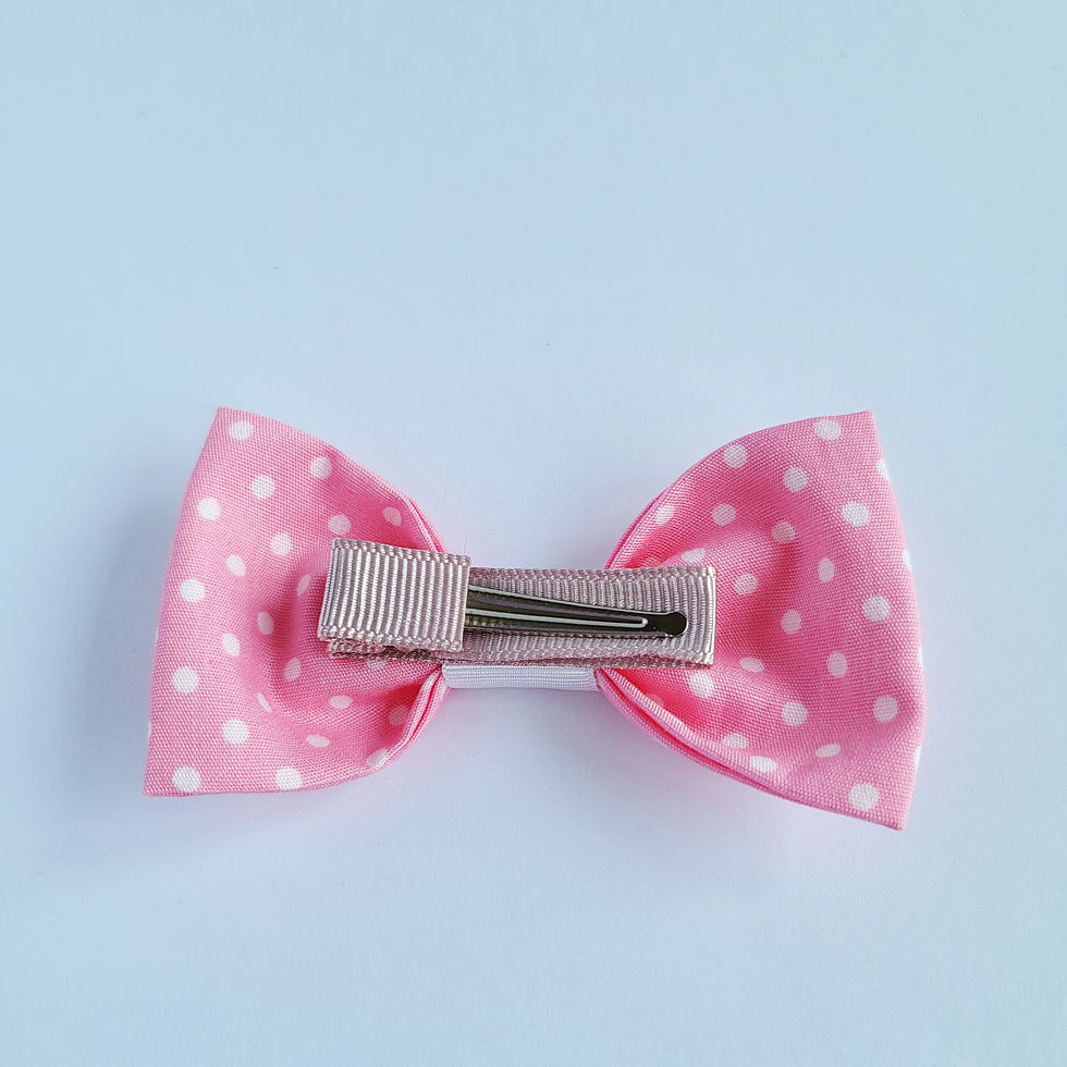 Thumbnail: Clip Bows - Pink Polka Dots