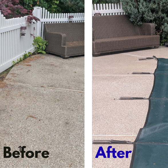 before and after cleaning patio in Andover