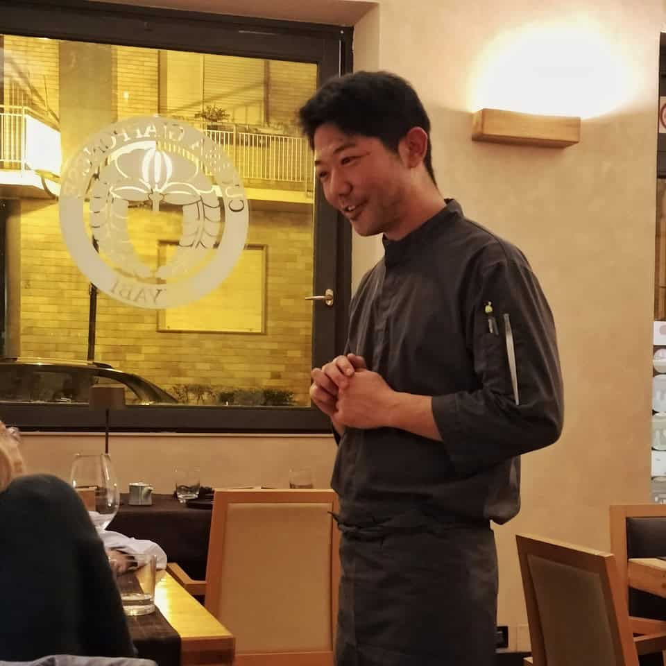 M. Tezuka di Wasabi Torino durante il Cooking Show Okonomiyaki