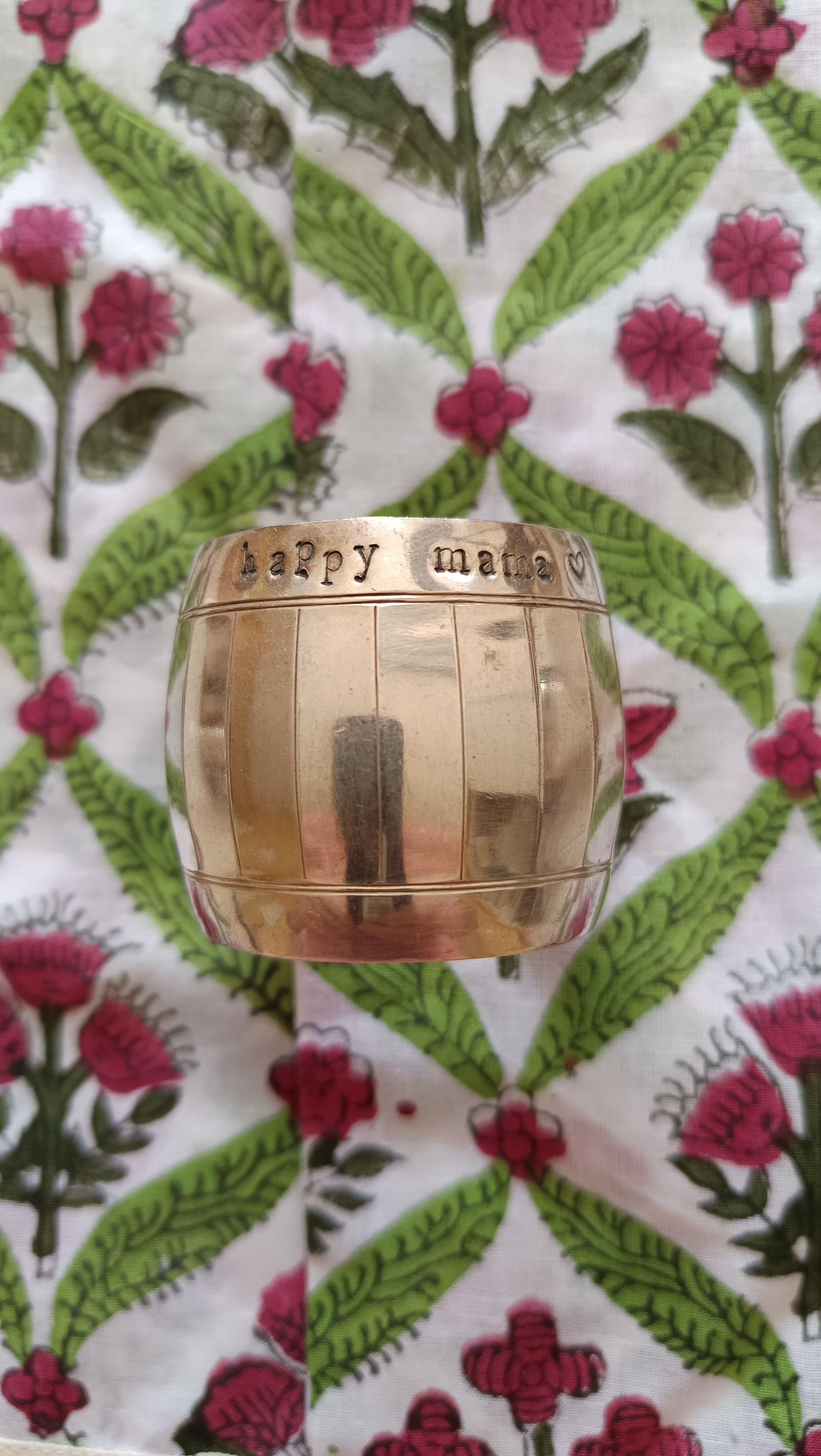 Rond de serviette Imparfait " happy mama ❤️" avec encre