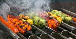 Live BBQ Setup - Lava Rock