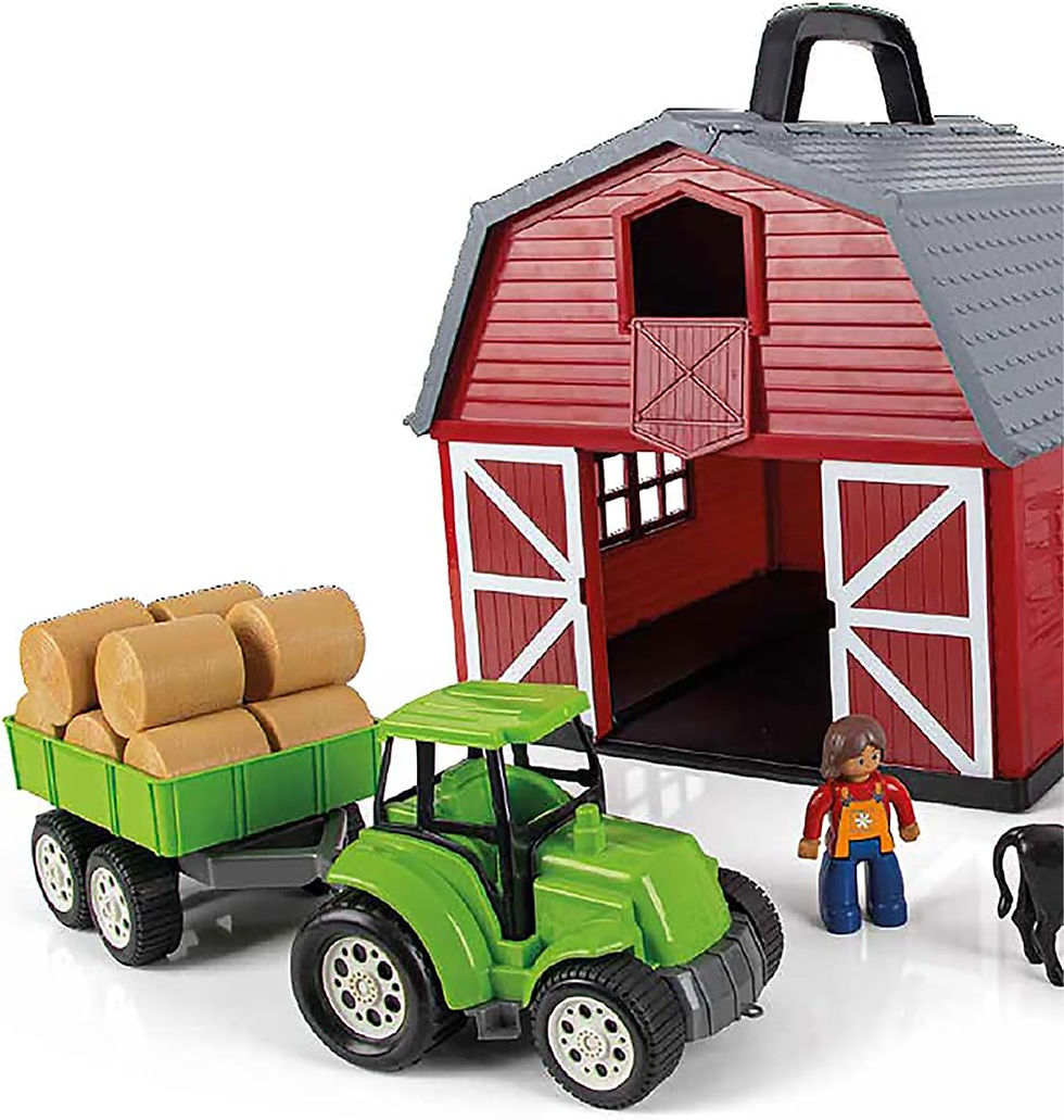 Miniatura: A Fazendinha Completa com 40 Peças Celeiro com Alça - Poliplac