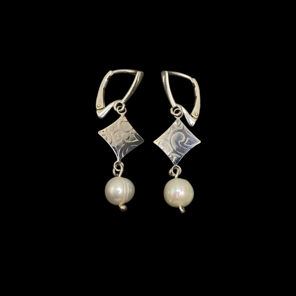 Baroque Pearl Diamond Dangle Earrings