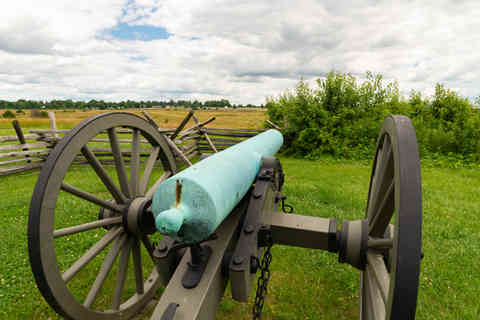 Confederate line around Pickett's Charge area at Gettysburg National Military Park in Gettysburg, Pennsylvania, USA.