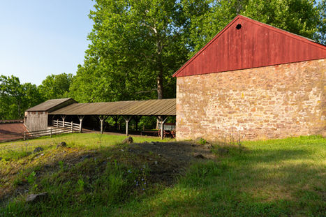 Exterior of the Charcoal House at Hopewell Furnace National Historic Site in Elverson, Pennsylvania, USA.