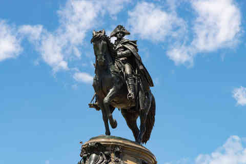 Philadelphia, Pennsylvania - United States - May 28th, 2026: The Washington Monument by Rudolf Siemering, dedicated in 1897, at Eakins Oval in Philadelphia, Pennsylvania, USA.