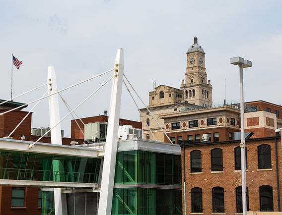 Downtown Davenport skyline. Davenport, Iowa, USA.