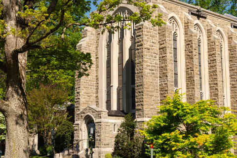 King of Prussia, Pennsylvania - United States - May 1st, 2026: Exterior of the Washington Memorial Chapel at Valley Forge National Historical Park, Pennsylvania, USA.