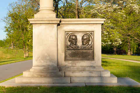 King of Prussia, Pennsylvania - United States - May 1st, 2026: The Pennsylvania Columns at Valley Forge National Historical Park in Pennsylvania, USA.