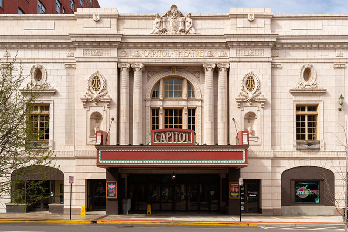 Exterior of The Capitol Theatre, built in 1928, in downtown Wheeling, West Virginia, USA.