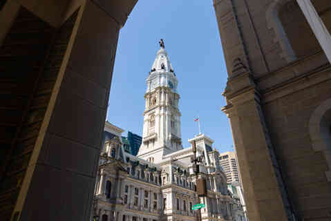 Philadelphia, Pennsylvania - United States - May 28th, 2026: Exterior of the historic Philadelphia City Hall in downtown Philadelphia, Pennsylvania, USA.