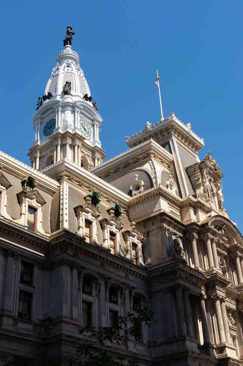 Philadelphia, Pennsylvania - United States - May 28th, 2026: Exterior of the historic Philadelphia City Hall in downtown Philadelphia, Pennsylvania, USA.