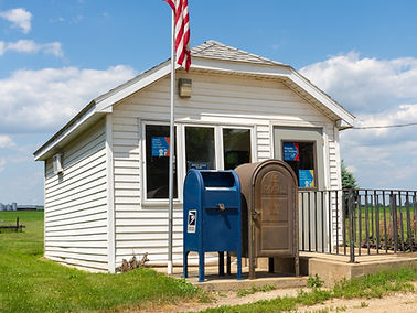 Rural post office in small Midwest town.