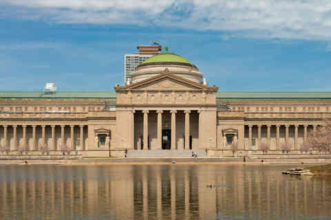 Chicago, Illinois - United States - April 9th, 2026: Exterior of the Griffin Museum of Science and Industry Building on a beautiful Spring afternoon in Chicago, Illinois, USA. *FOR EDITORIAL USE ONLY