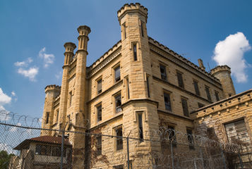 Exterior of the Old Joliet Prison.  Joliet, Illinois, USA