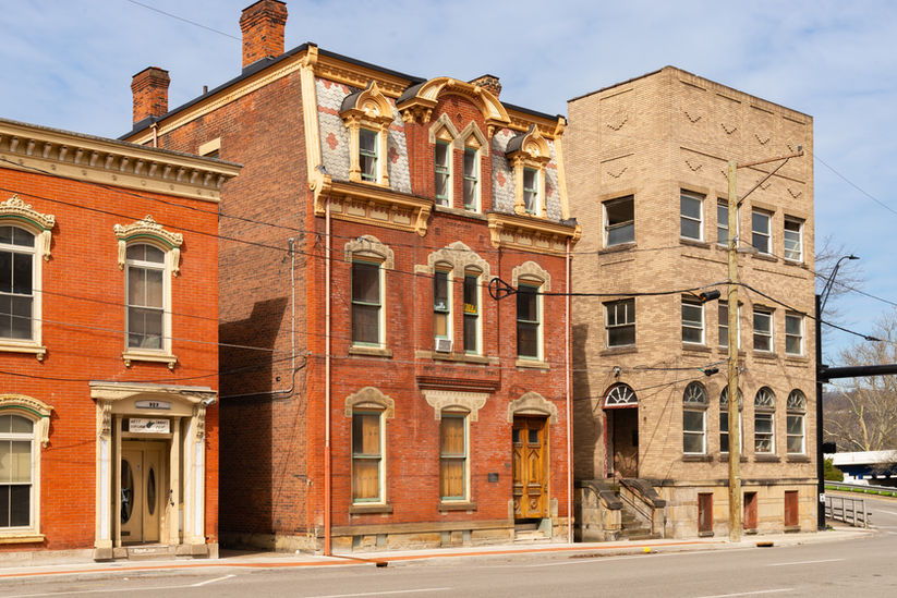 Exterior of downtown building in Wheeling, West Virginia, USA.