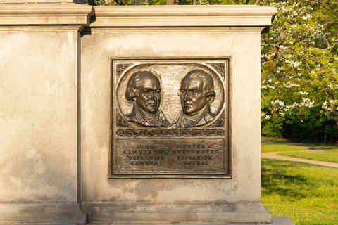King of Prussia, Pennsylvania - United States - May 1st, 2026: The Pennsylvania Columns at Valley Forge National Historical Park in Pennsylvania, USA.