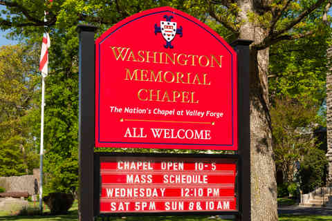 King of Prussia, Pennsylvania - United States - May 1st, 2026: Exterior of the Washington Memorial Chapel at Valley Forge National Historical Park, Pennsylvania, USA. *FOR EDITORIAL USE ONLY
