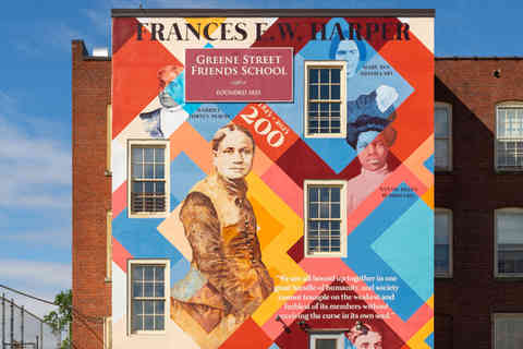 Philadelphia, Pennsylvania - United States - June 8th, 2026: Mural titled "Frances E. W. Harper: We Are All Bound Up Together", by artist Athena Scott., in the Germantown neighborhood of Philadelphia, Pennsylvania, USA. *FOR EDITORIAL USE ONLY
