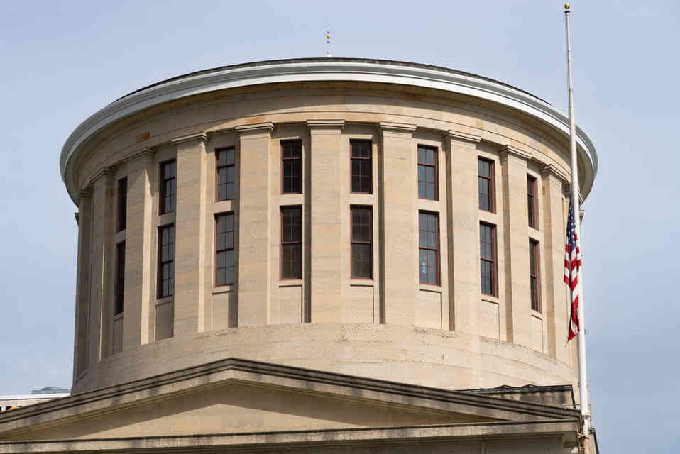 Exterior of the Ohio State Capitol Building, built from 1839 to 1861, in Columbus, Ohio, USA.