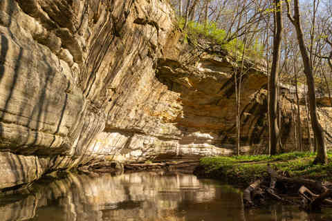 Landscape in Illinois Canyon on a beautiful Spring afternoon at Starved Rock State Park, Illinois, USA.