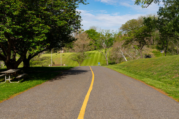 The historic Brandywine Battlefield Park grounds on a sunny Spring morning in Chadds Ford, Pennsylvania, USA.