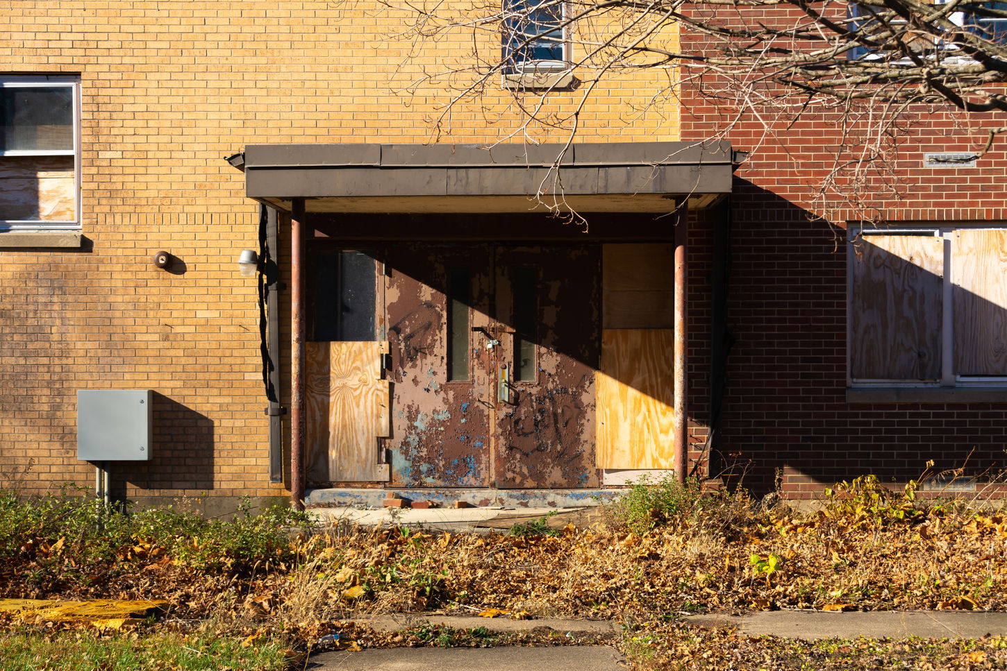 Abandoned housing units on decommissioned Air Force base.  Rantoul, Illinois.