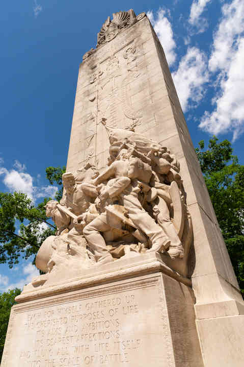 Philadelphia, Pennsylvania - United States - May 28th, 2026: Civil War Soldiers and Sailors Memorial by artist Hermon Atkins MacNeil, built in 1921, in Philadelphia, Pennsylvania, USA.