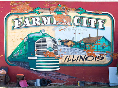Farmer City Mural in downtown Farmer City, Illinois, USA.