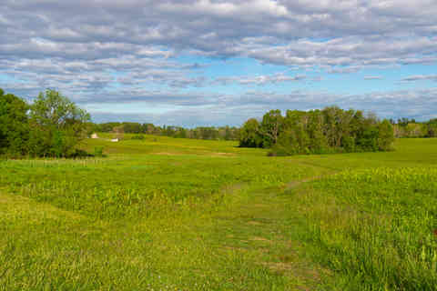The Grand Parade Trail and landscape at Valley Forge National Historical Park on a beautiful Spring afternoon in King of Prussia, Pennsylvania, USA.