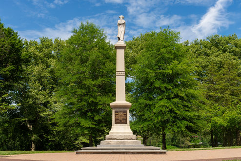 The Washington Crossing Monument, created by the Pennsylvania chapter of the Patriotic Order Sons of America, at Washington Crossing Historic Park in Pennsylvania.