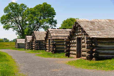 Site of the Muhlenberg's Brigade encampment of the Virginia troops during the winter of 1777 to 1778 in Valley Forge National Historical Park, Pennsylvania, USA.